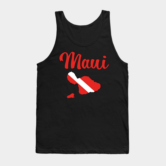 Maui Diver Down Flag – Scuba Diving Vacations Tank Top by BlueTodyArt